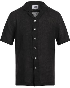 Alpha Studio Shirt Linen - Black