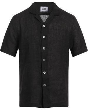 Alpha Studio Shirt Linen - Black