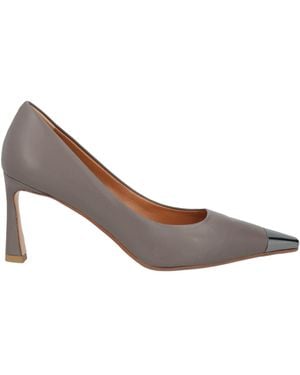 J.A.P. JOSE ANTONIO PEREIRA Taupe Court Shoes Leather - Grey