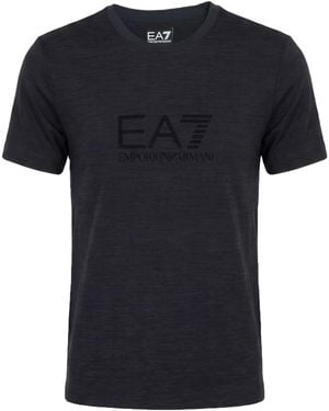 EA7 Charcoal T-Shirt Lyocell, Polyester - Black