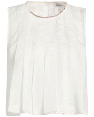 Sandro Top Linen, Polyester - White