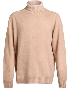 AROVESCIO Turtleneck Wool, Cashmere - Natural