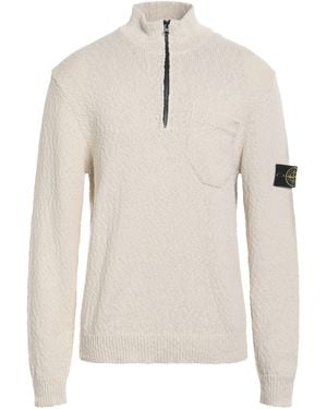 Stone Island Turtleneck Cotton, Linen - Natural
