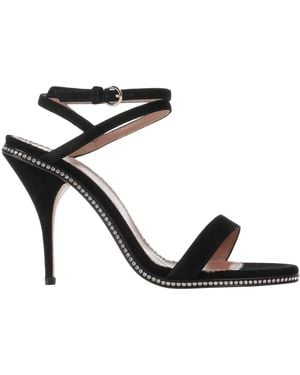 Red(V) Sandals Leather - Black