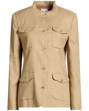 Semicouture Khaki Jacket Linen, Polyester - Natural