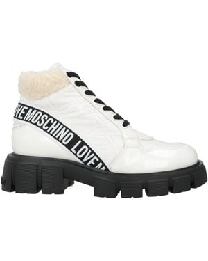 Love Moschino Ankle Boots Leather, Textile Fibers - White