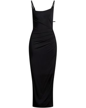 Mugler Maxi Dress Viscose, Elastane - Black