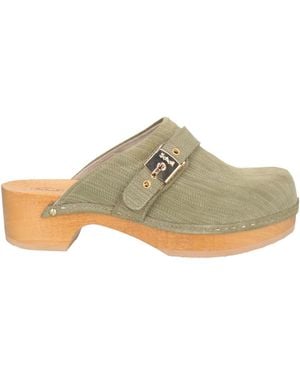Scholl Military Mules & Clogs Leather - Green