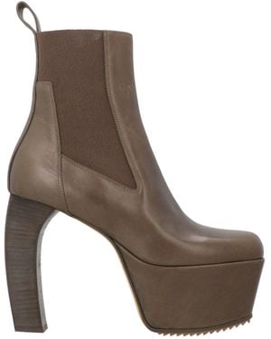 Rick Owens Military Ankle Boots Leather - Brown