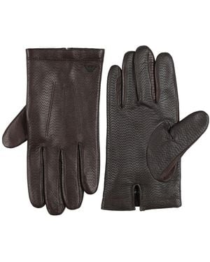 Emporio Armani Dark Gloves Lambskin - Black