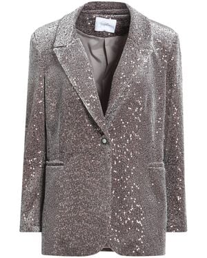 Soallure Blazer Polyester, Elastane - Gray