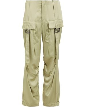 Fendi Satin Trousers - Green