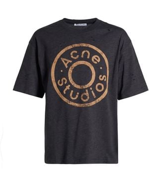 Acne Studios Charcoal T-Shirt Cotton, Polyester - Black