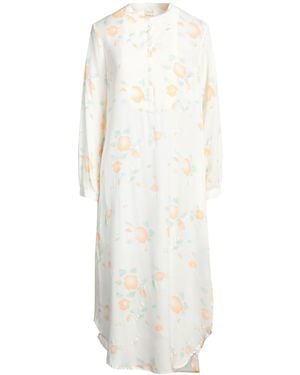 Massimo Alba Ivory Midi Dress Silk - White