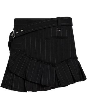 Isabel Marant Mini Skirt Cotton, Virgin Wool, Viscose - Black