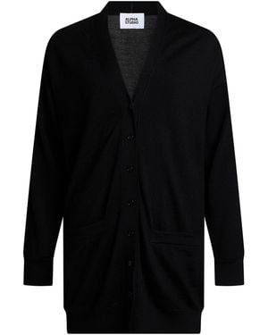 Alpha Studio Cardigan Merino Wool - Black