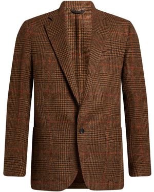 De Petrillo Tan Blazer Virgin Wool - Brown