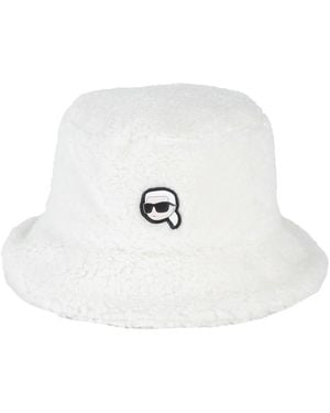 KARL LAGERFELD K/ikonik 2.0 Bucket Hat - White