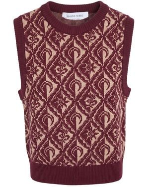 Marine Serre Pullover - Rot