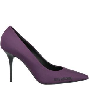 Love Moschino Dark Pumps Textile Fibers - Purple