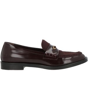 Roberto Festa Burgundy Loafers Leather - Red