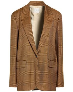 forte_forte Camel Blazer Viscose, Wool - Brown