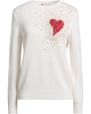 Valentino Garavani Ivory Jumper Cashmere, Sheepskin - White