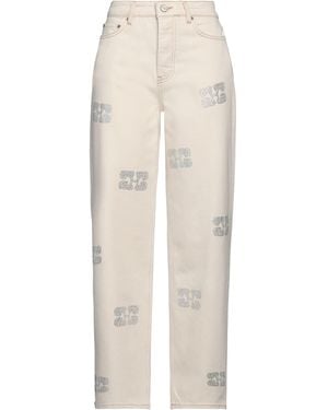 Ganni Ivory Jeans Cotton - White