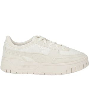 PUMA Cream Sneakers Leather, Textile Fibers - White