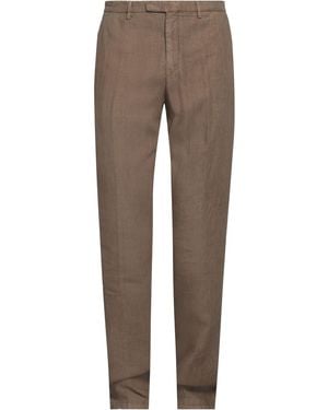 Boglioli Khaki Trousers Linen - Brown