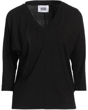 Alpha Studio T-Shirt Cotton, Elastane - Black