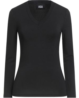 Alpha Studio T-Shirt Viscose, Elastane - Black