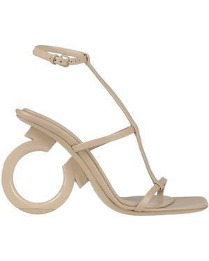 Ferragamo Taupe Sandals Lambskin - Metallic