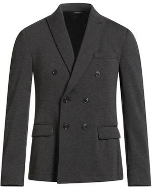 Daniele Alessandrini Charcoal Blazer Polyester, Viscose, Elastane - Black
