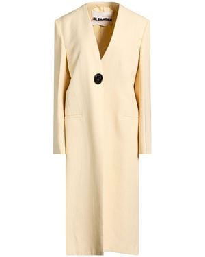 Jil Sander Overcoat & Trench Coat Viscose, Silk - Natural