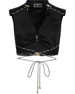 Elisabetta Franchi Top Cotton, Elastane - Black