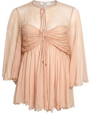 Chloé Blush Top Silk - Natural
