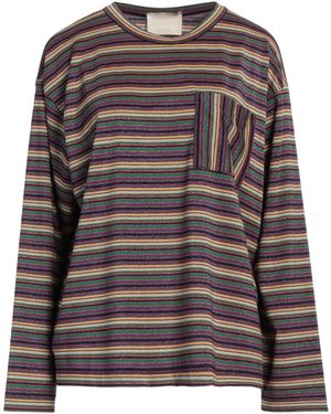 Momoní Metallic Striped Viscose Blend Sweater - Brown