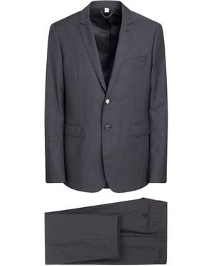 Burberry Tailored Virgin Wool Pinstriped Suit - Blue