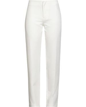 Hevò Pants Polyester, Elastic Fibers - White