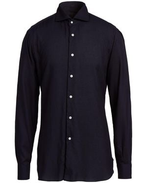 Barba Napoli Midnight Shirt Modal, Wool - Blue