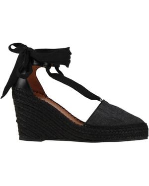 Casadei Charcoal Espadrilles Textile Fibers - Black