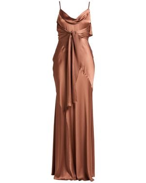 Alberta Ferretti Maxi Dress Acetate, Silk - Brown