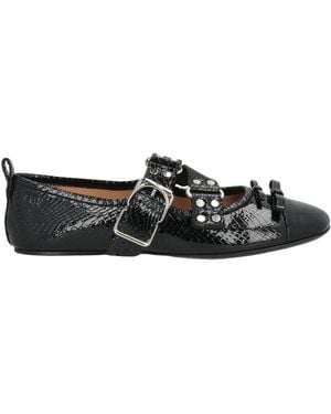 13 09 SR Ballet Flats Leather - Black
