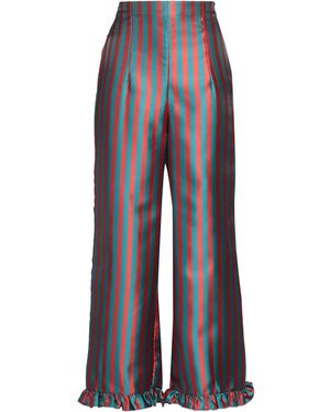BATSHEVA Trousers Acetate, Cotton - Blue