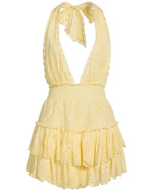 LoveShackFancy Mini Dress Cotton - Yellow