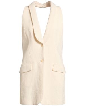 Alberta Ferretti Tailored Vest Linen - Natural