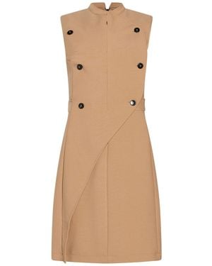 ALESSIA SANTI Camel Midi Dress Polyester, Viscose - Natural
