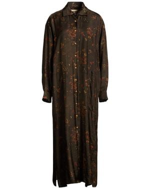 Uma Wang Midi Dress Viscose, Cupro - Brown
