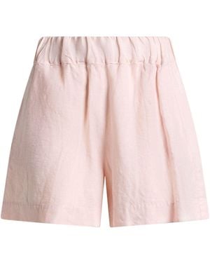 120% Lino Fuchsia Shorts & Bermuda Shorts Linen - Pink